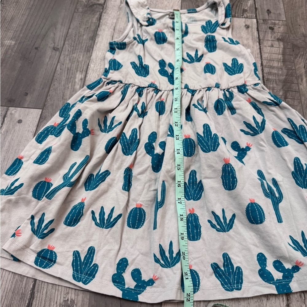 Tea Collection Girls Dress Size 6 Years Cactus Tank Summer Cotton Jersey Button - Picture 4 of 6